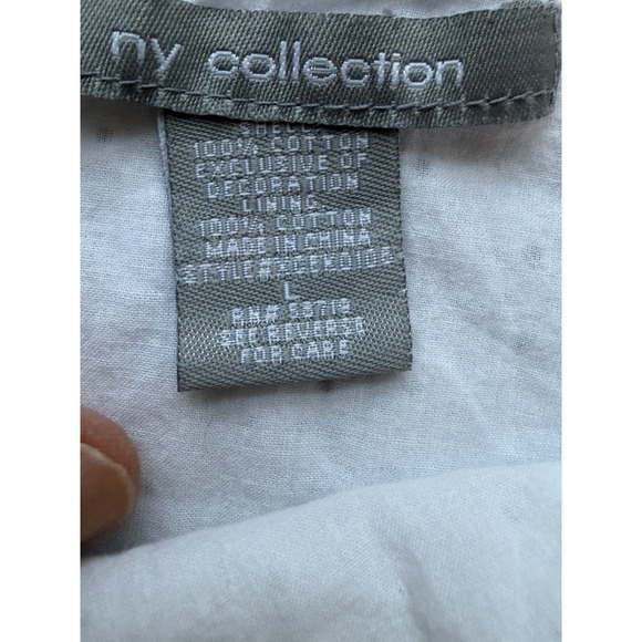 White Eyelet Asymmetrical Midi Skirt Bias Cut Cottagecore Ruffle Hem Coastal L - Picture 5 of 9